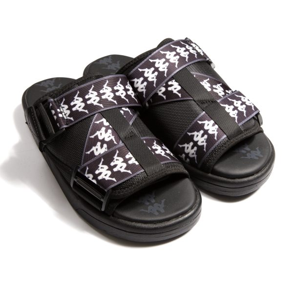 222 Banda Mitel 1 Sandals - Black White Black on Sale