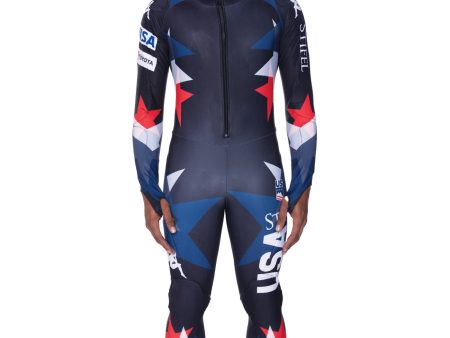 4Cento 400 Kombat SL 2023 FIS US Padded Race Suit - Navy White For Sale