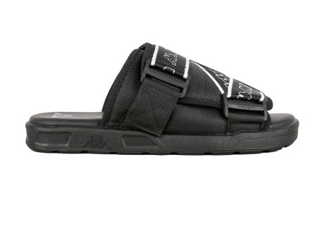 Logo Tape Kalpi Sandals - Black White Supply