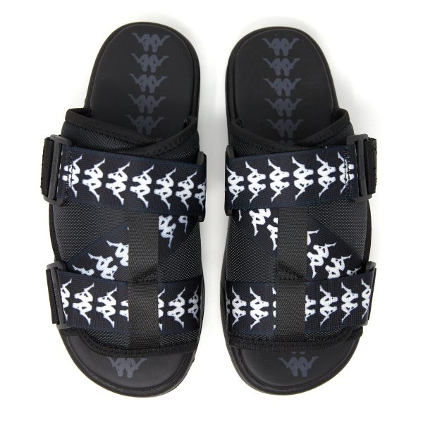 222 Banda Mitel 1 Sandals - Black White Black on Sale