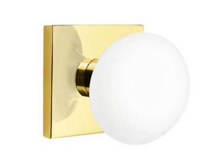 Emtek C5316IW Concealed Fastener Passage , Urban Modern Rosette , Ice White Porcelain Knob For Discount