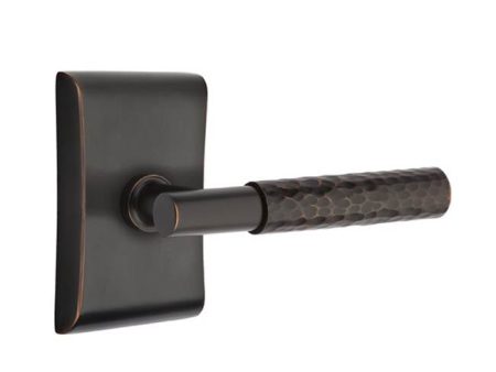 Emtek C5212.TA.HA Concealed Fastener , Privacy , Modern Rectangular Rosette , T-Bar Stem , Hammered Handle Cheap