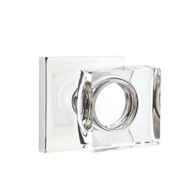 Emtek C8120MSC Concealed , Passage , Oval Rosette , Modern Square Crystal Knob Supply