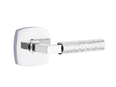 Emtek C5212.LS.HA Concealed Fastener , Privacy , Modern Rectangular Rosette , L-Square Stem , Hammered Handle For Sale