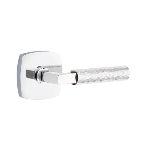 Emtek C5212.LS.HA Concealed Fastener , Privacy , Modern Rectangular Rosette , L-Square Stem , Hammered Handle For Sale