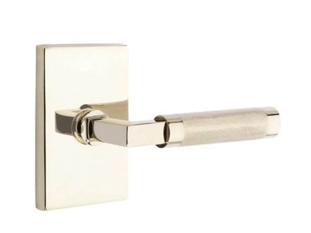 Emtek C5212.LS.KN Concealed Fastener , Privacy , Modern Rectangular Rosette , L-Square Stem , Knurled Handle For Sale