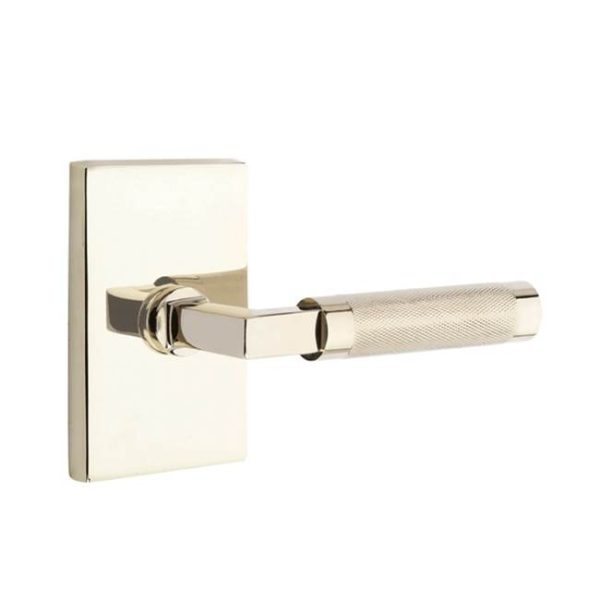 Emtek C5212.LS.KN Concealed Fastener , Privacy , Modern Rectangular Rosette , L-Square Stem , Knurled Handle For Sale