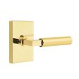 Emtek C5212.LS.FA Concealed Fastener , Privacy , Modern Rectangular Rosette , L-Square Stem , Faceted Handle Fashion